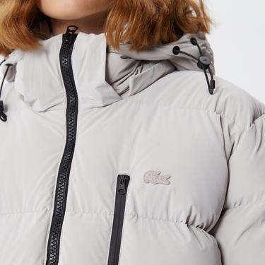  Kadın Kapüşonlu Kapitone Gri Mont