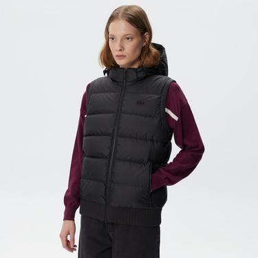  Kadın Kapüşonlu Kapitone Siyah Mont