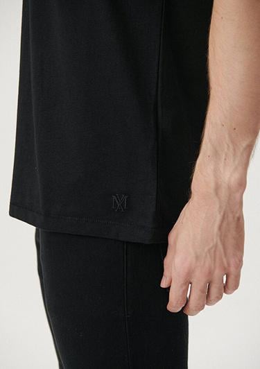  Mavi Siyah Basic Tişört Fitted / Vücuda Oturan Kesim 064019-20933