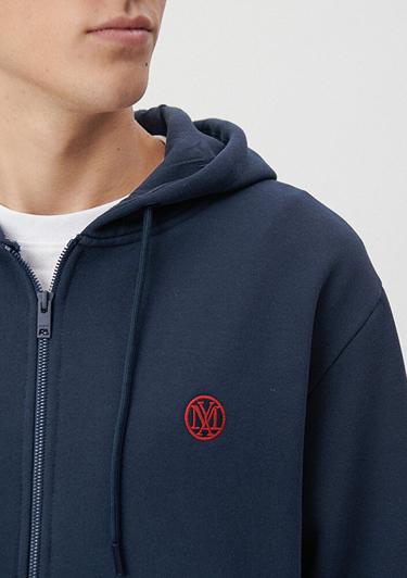  Mavi Mavi Logolu Kapüşonlu Fermuarlı Lacivert Sweatshirt 066979-70490