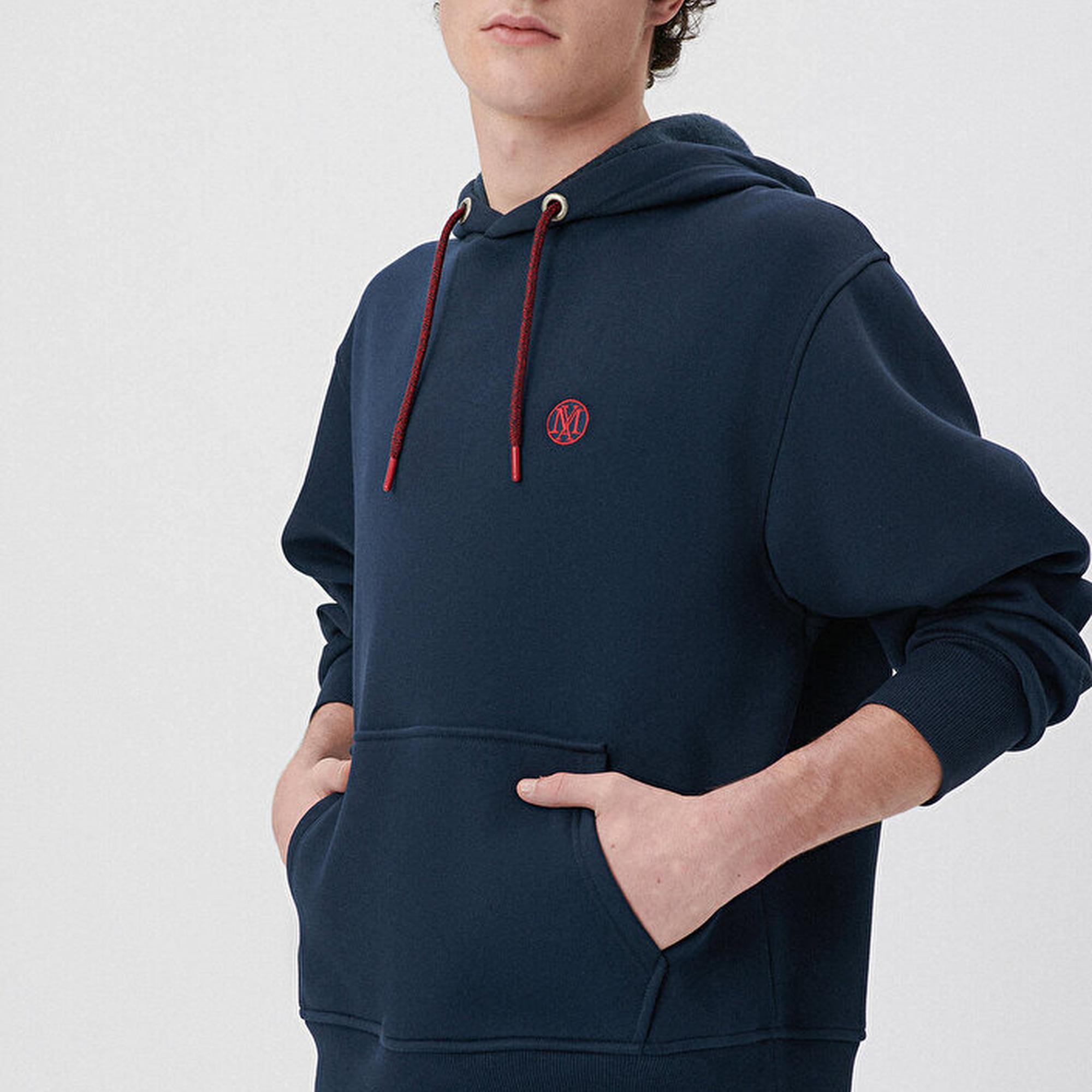 Mavi Mavi Logo Nakışlı Kapüşonlu Lacivert Sweatshirt 065809-29743