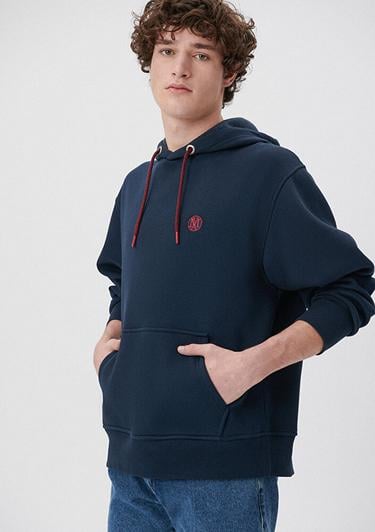 Mavi Mavi Logo Nakışlı Kapüşonlu Lacivert Sweatshirt 065809-29743
