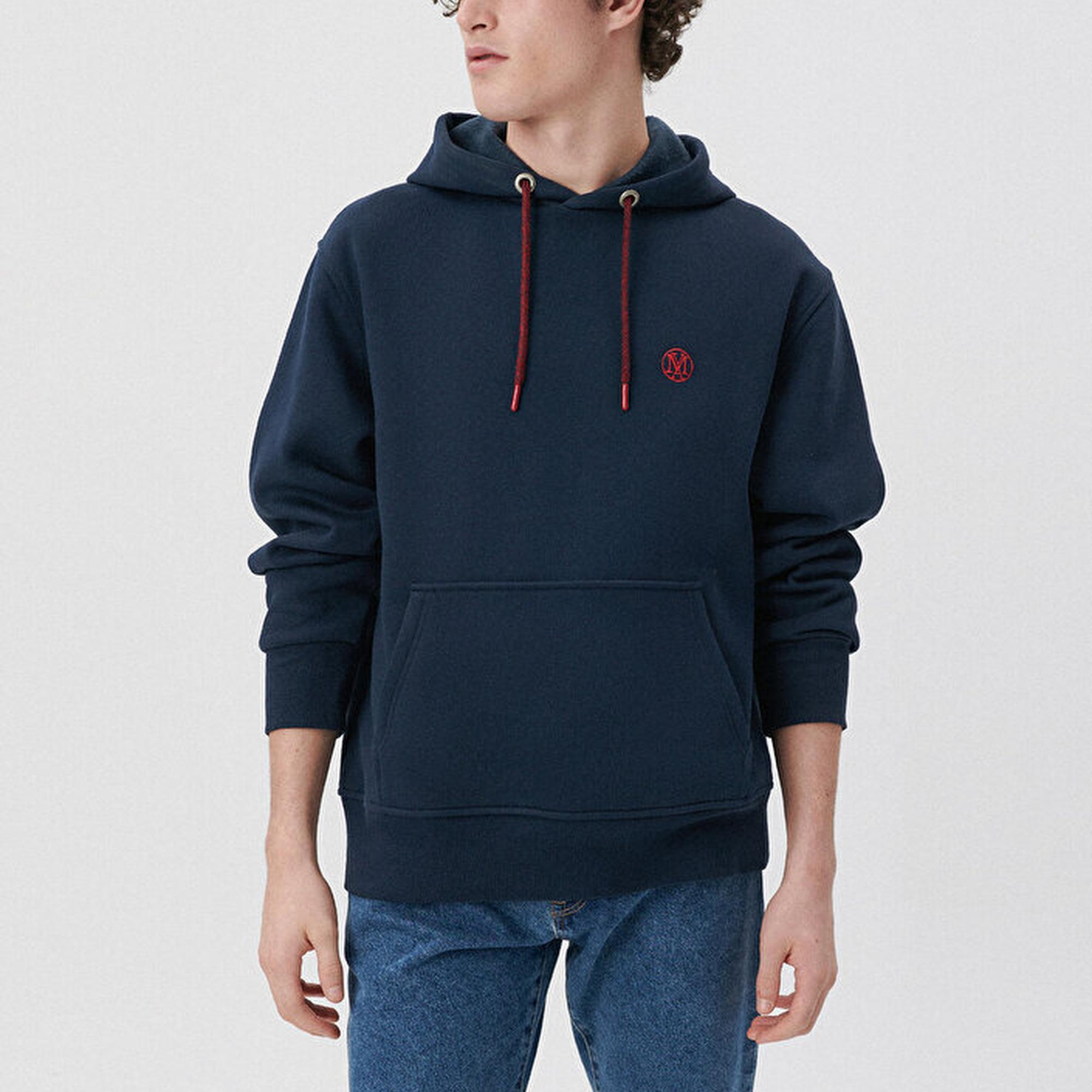 Mavi Mavi Logo Nakışlı Kapüşonlu Lacivert Sweatshirt 065809-29743