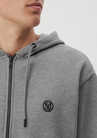  Mavi Mavi Logolu Kapüşonlu Fermuarlı Gri Sweatshirt 066979-34686