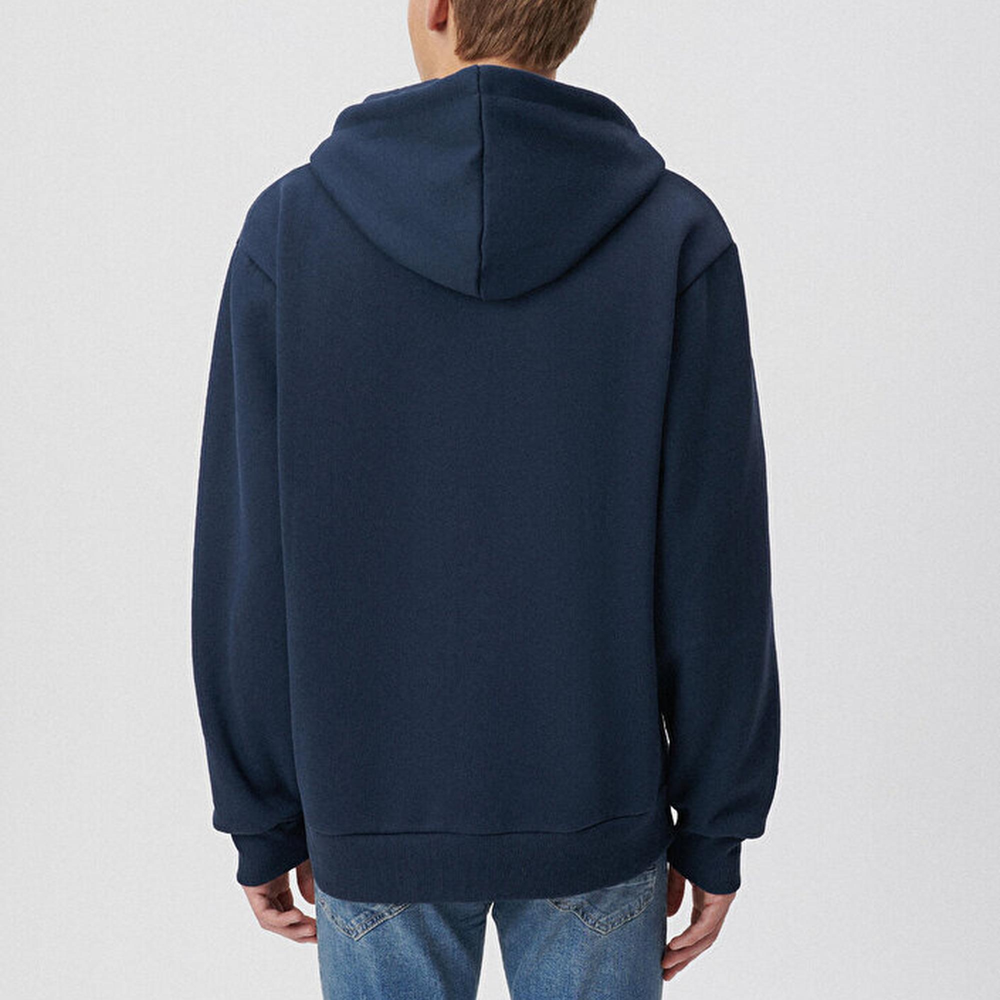 Mavi Mavi Logolu Kapüşonlu Fermuarlı Lacivert Sweatshirt 066979-70490