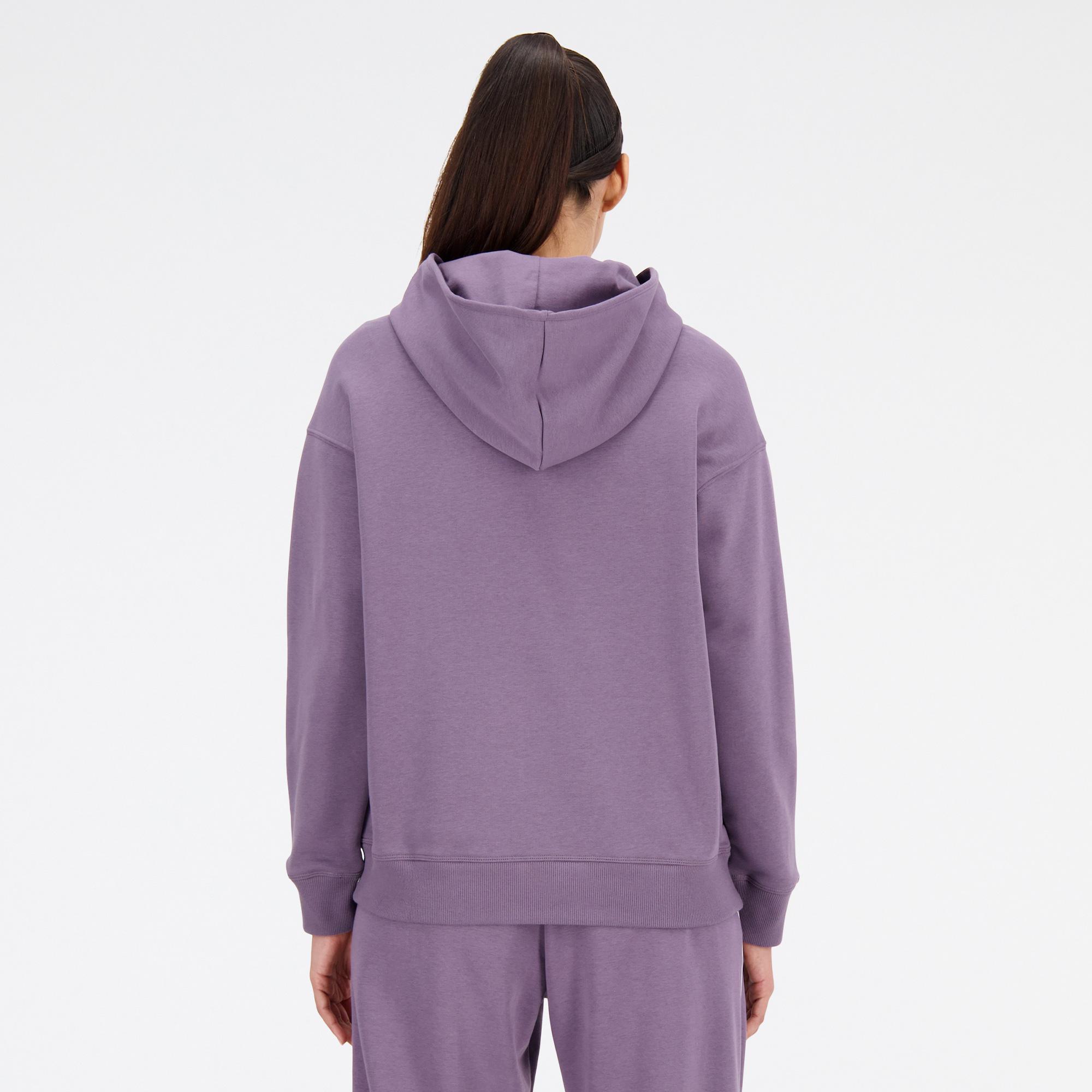 New Balance Essentials French Terry Oversize Kadın Mor Hoodie
