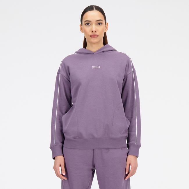  New Balance Essentials French Terry Oversize Kadın Mor Hoodie