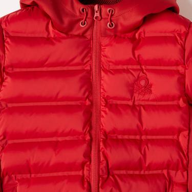  Benetton Logolu Pufa Çocuk Kırmızı Mont
