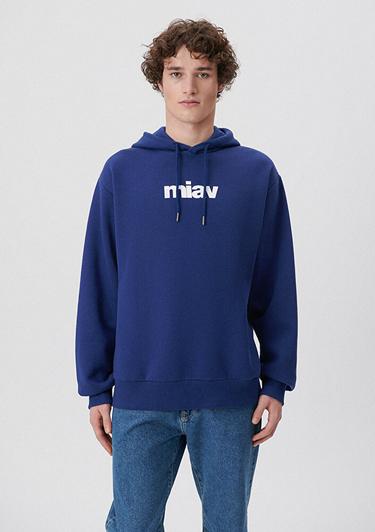  Mavi Mavi Logo Baskılı Kapüşonlu Mavi Sweatshirt 0S10001-70722