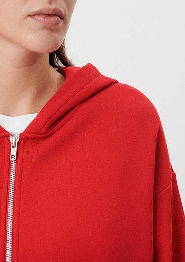  Mavi Fermuarlı Kapüşonlu Kırmızı Basic Sweatshirt 1611775-82054