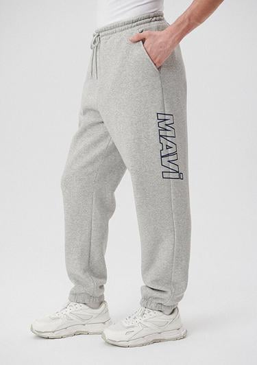  Mavi Mavi Logo Baskılı Gri Eşofman Altı 0010208-80196