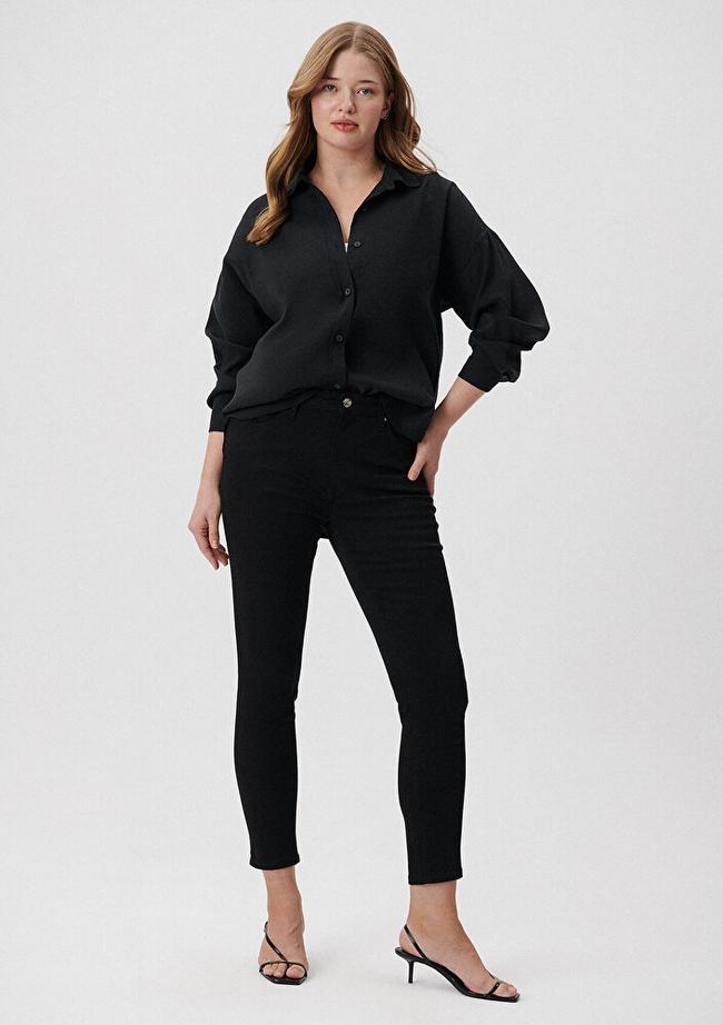  Mavi Marli Siyah Jean Pantolon 101339-85945