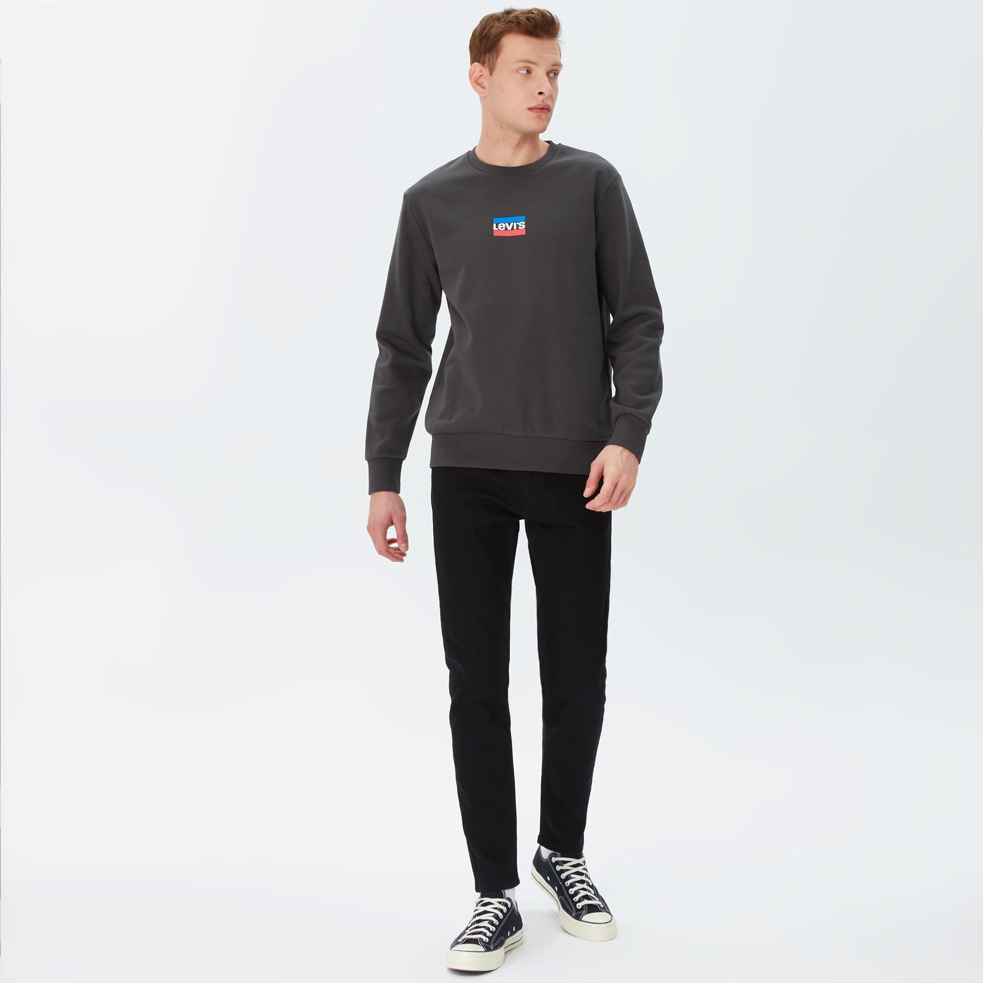 Levi's T2 Graphic Crew Pirate Erkek Siyah Sweatshirt