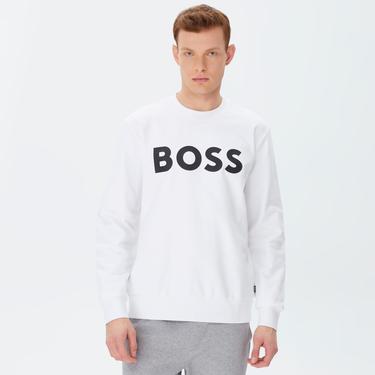  Boss Soleri Erkek Beyaz Sweatshirt