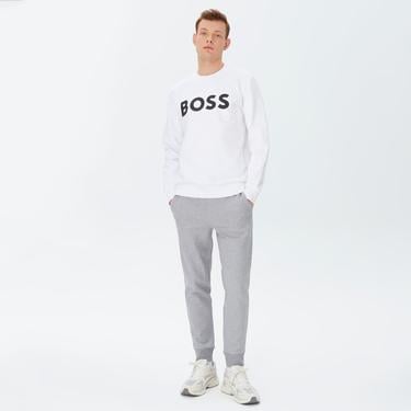  Boss Soleri Erkek Beyaz Sweatshirt