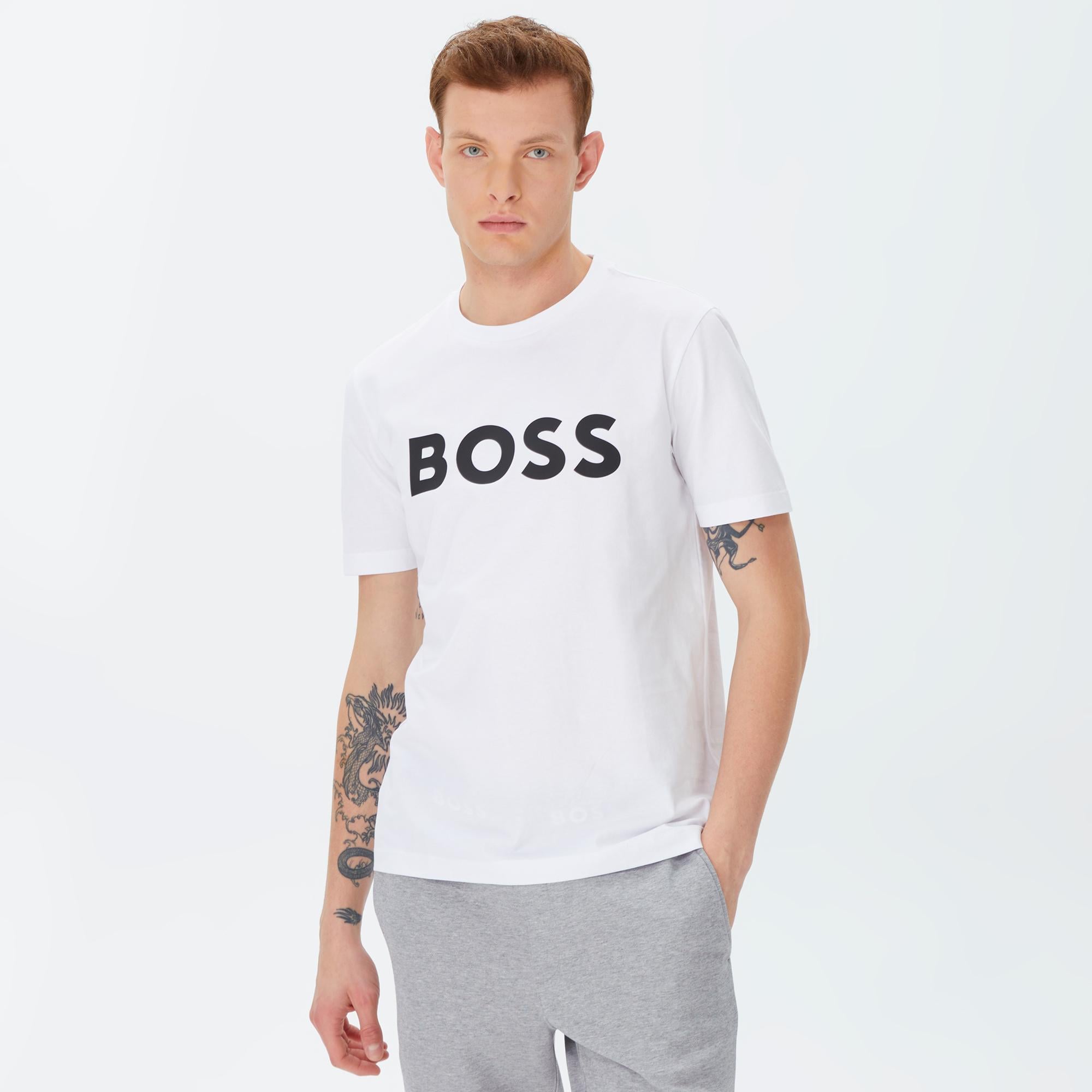 Boss Tiburt Erkek Beyaz T-Shirt