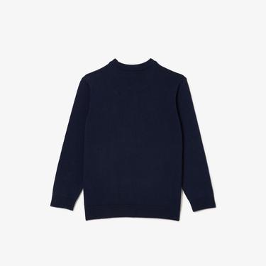  Lacoste Çocuk Bisiklet Yaka Lacivert Triko