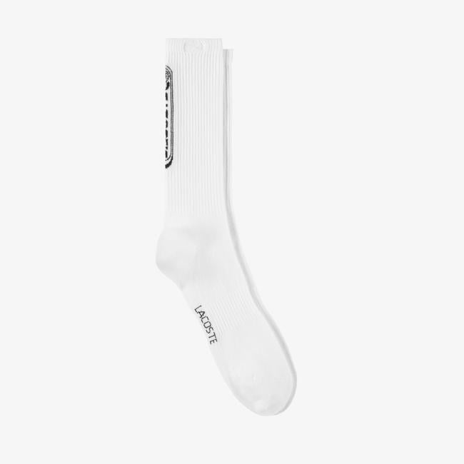  Lacoste Erkek Baskılı Beyaz Çorap