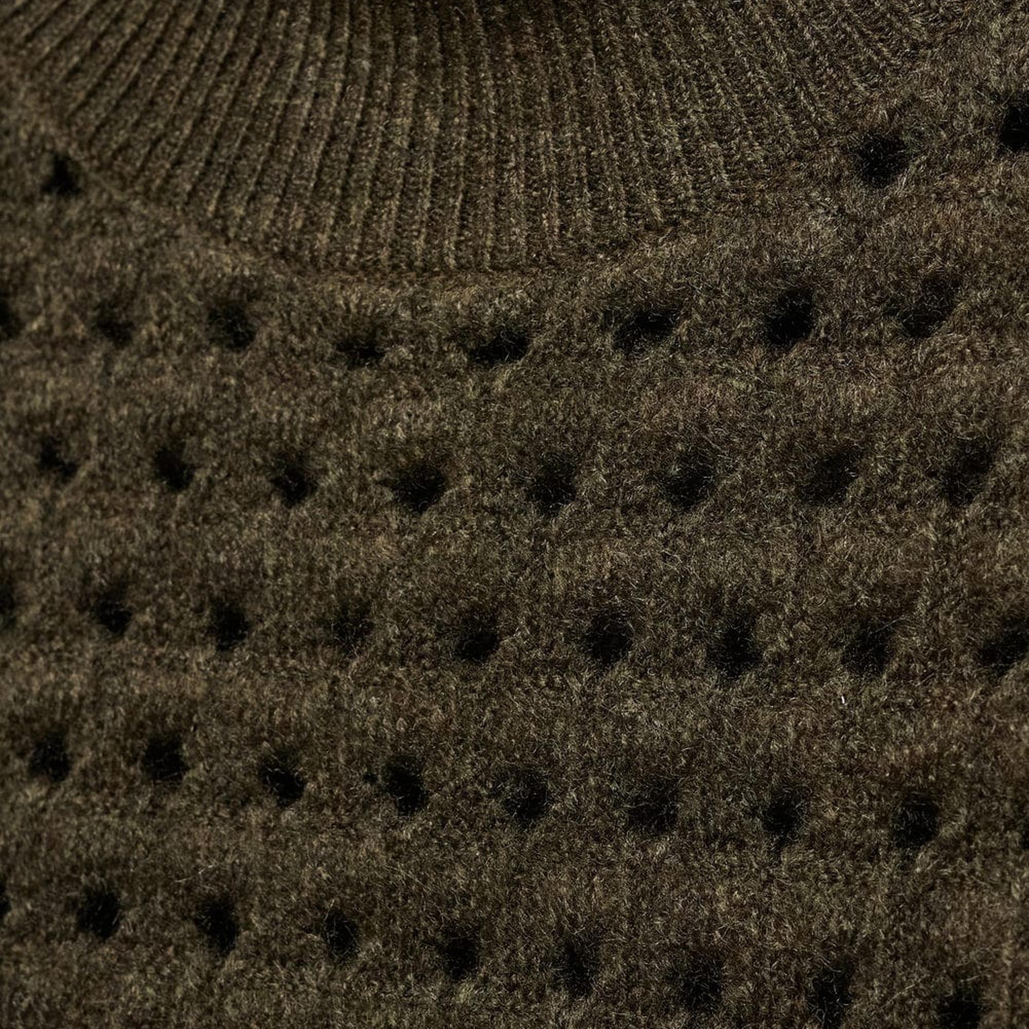 Mango Kadın Ajur Detaylı Triko Kazak Haki