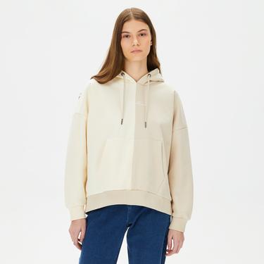  Karl Kani Small Signature Block OS Kadın Bej Hoodie