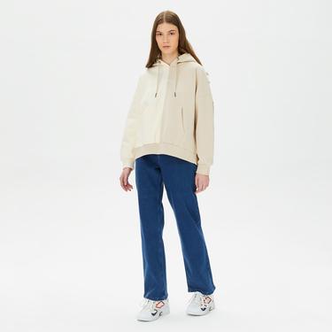  Karl Kani Small Signature Block OS Kadın Bej Hoodie