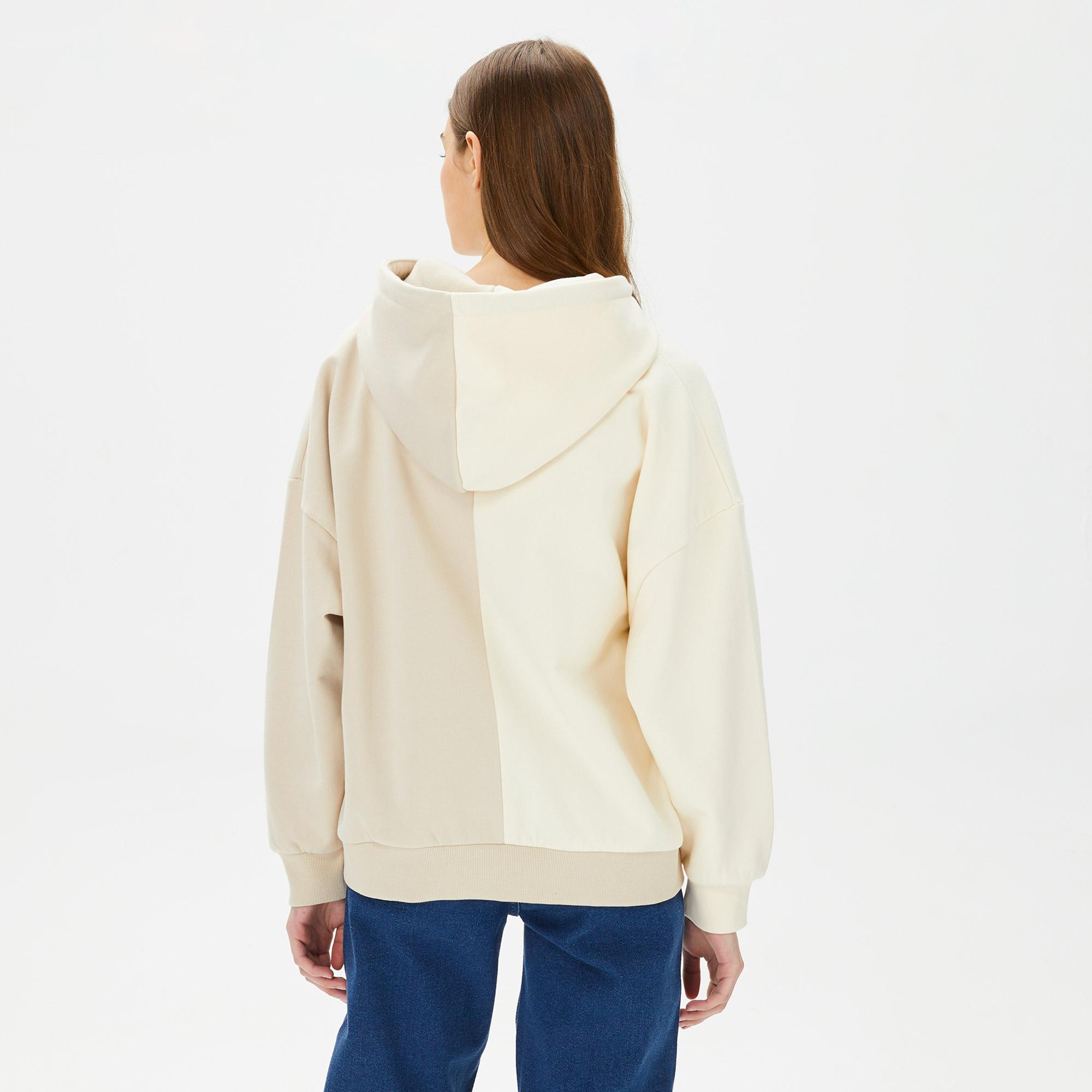 Karl Kani Small Signature Block OS Kadın Bej Hoodie