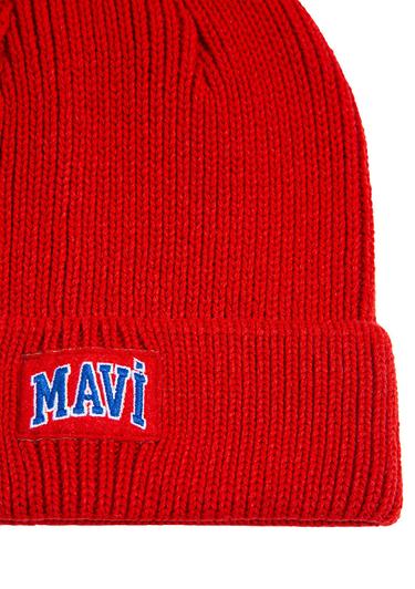  Mavi Mavi Logo Baskılı Kırmızı Bere 1912023-85279