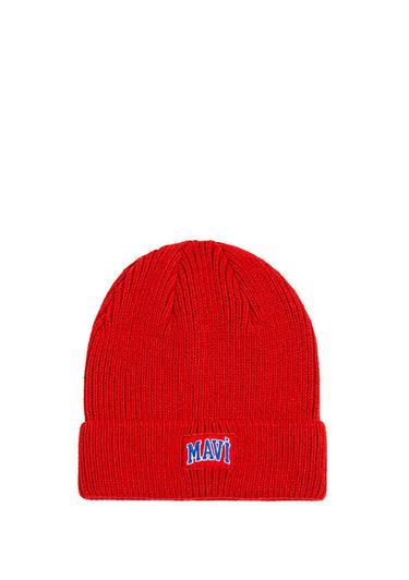  Mavi Mavi Logo Baskılı Kırmızı Bere 1912023-85279