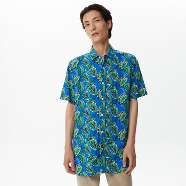  Nautica Erkek Mavi Classic Fit Kısa Kollu Gömlek