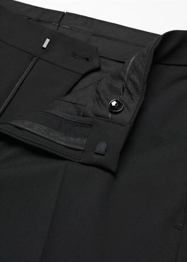  Mango Erkek Süper Slim Fit Streç Kumaştan Kumaş Pantolon Siyah