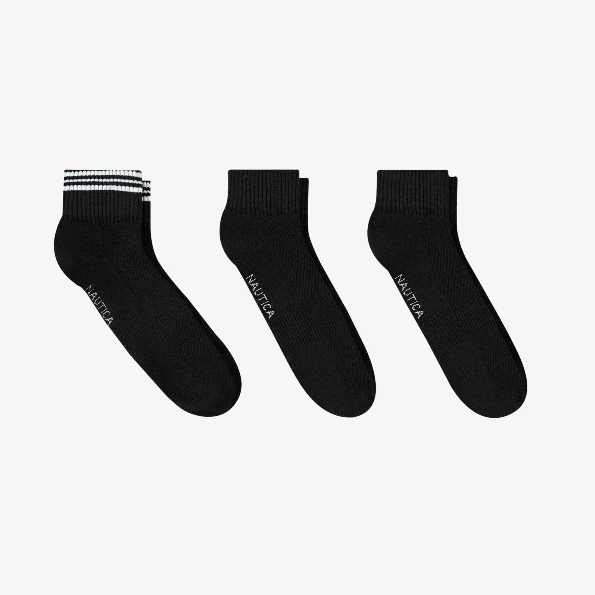 Nautica Erkek Siyah Standart Fit 3Lü Çorap