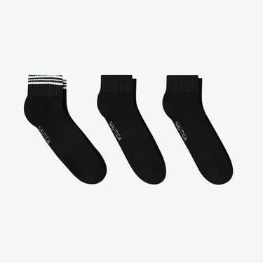  Nautica Erkek Siyah Standart Fit 3Lü Çorap