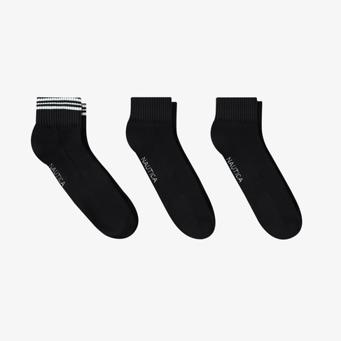  Nautica Erkek Siyah Standart Fit 3Lü Çorap