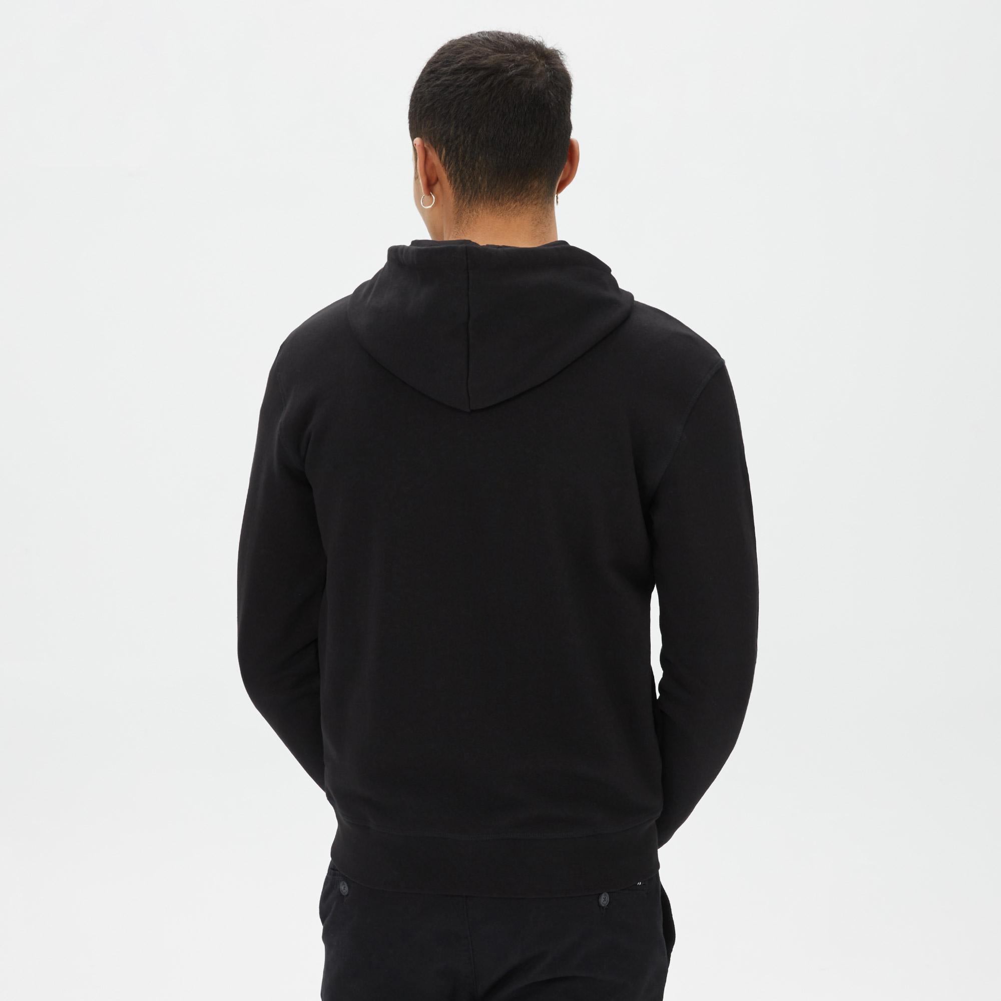 Guess Aldwin Zip Erkek Siyah Sweatshirt