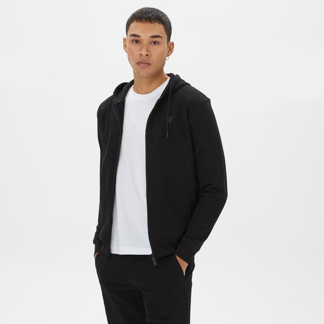  Guess Aldwin Zip Erkek Siyah Sweatshirt
