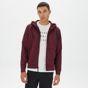  Nike Therma Full Zip Erkek Bordo Sweatshirt