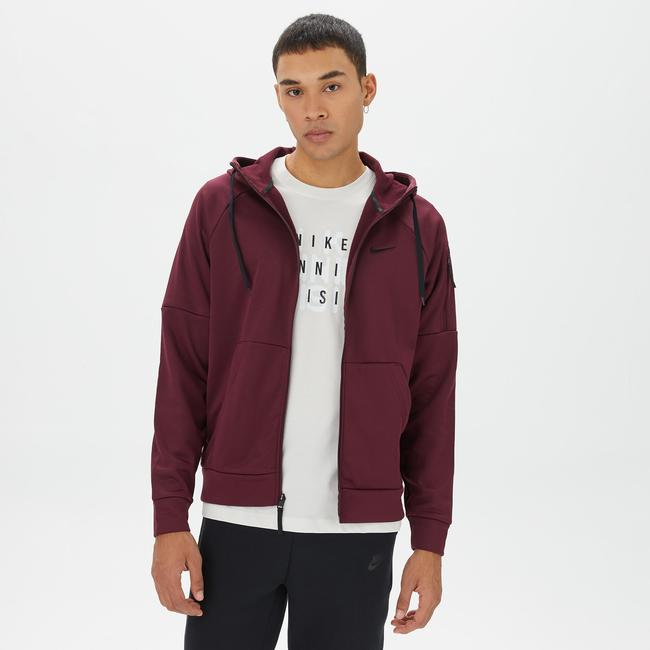  Nike Therma Full Zip Erkek Bordo Sweatshirt