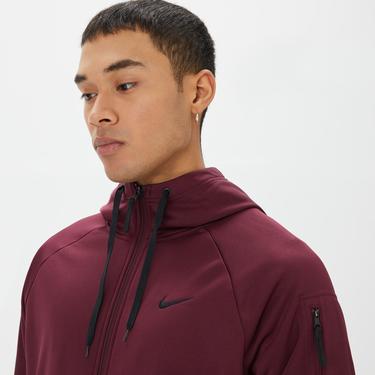  Nike Therma Full Zip Erkek Bordo Sweatshirt