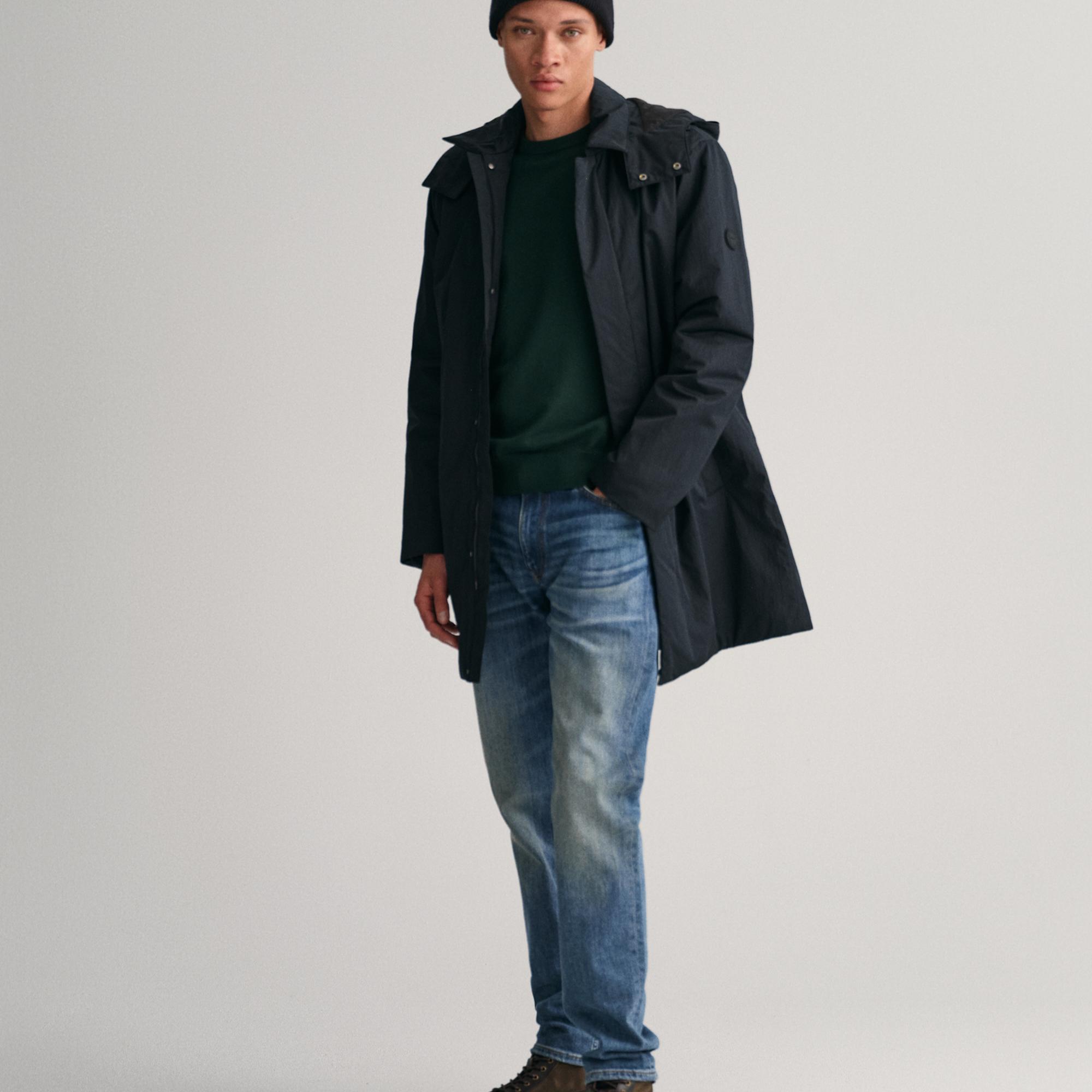 GANT Erkek Siyah Kapüşonlu Mont