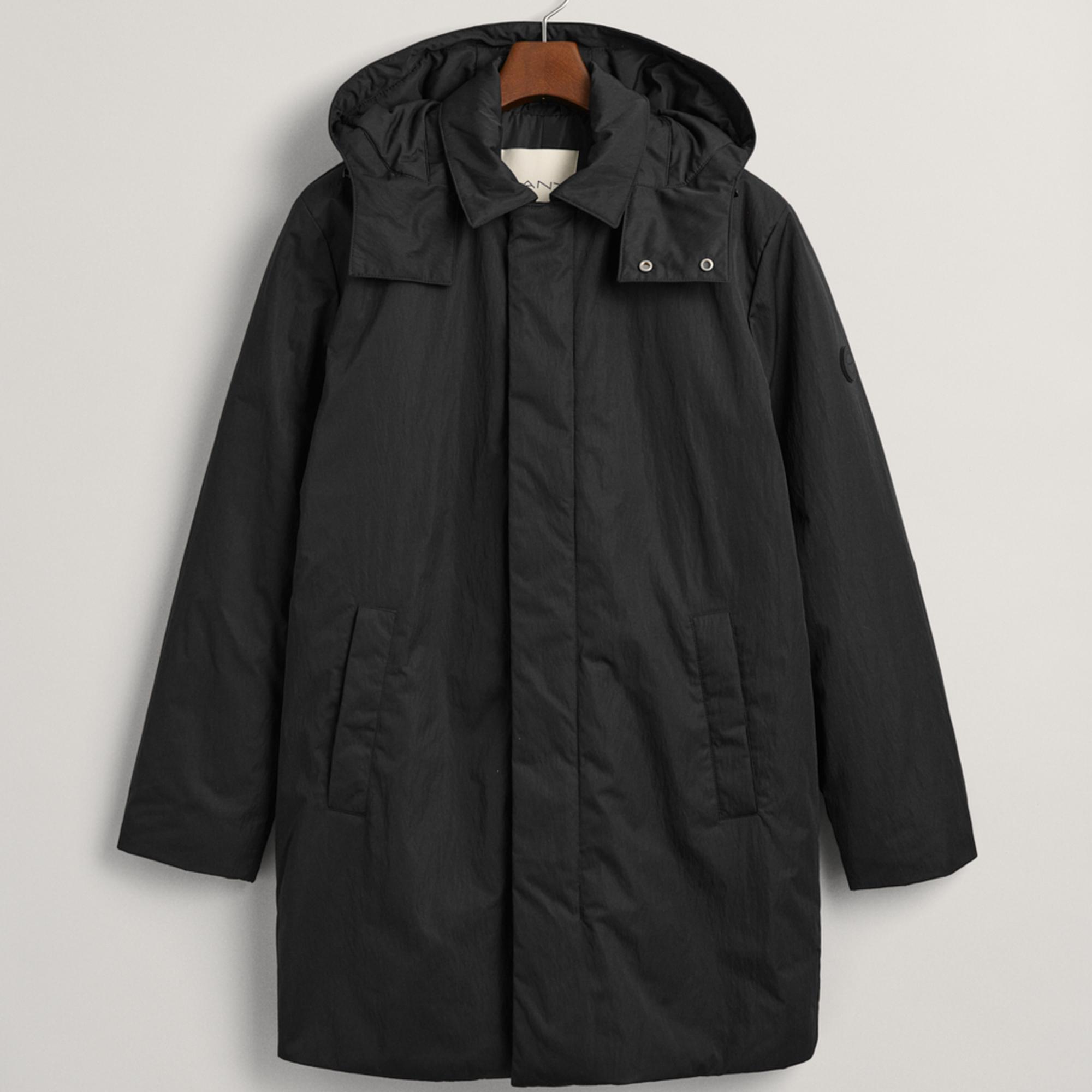 GANT Erkek Siyah Kapüşonlu Mont