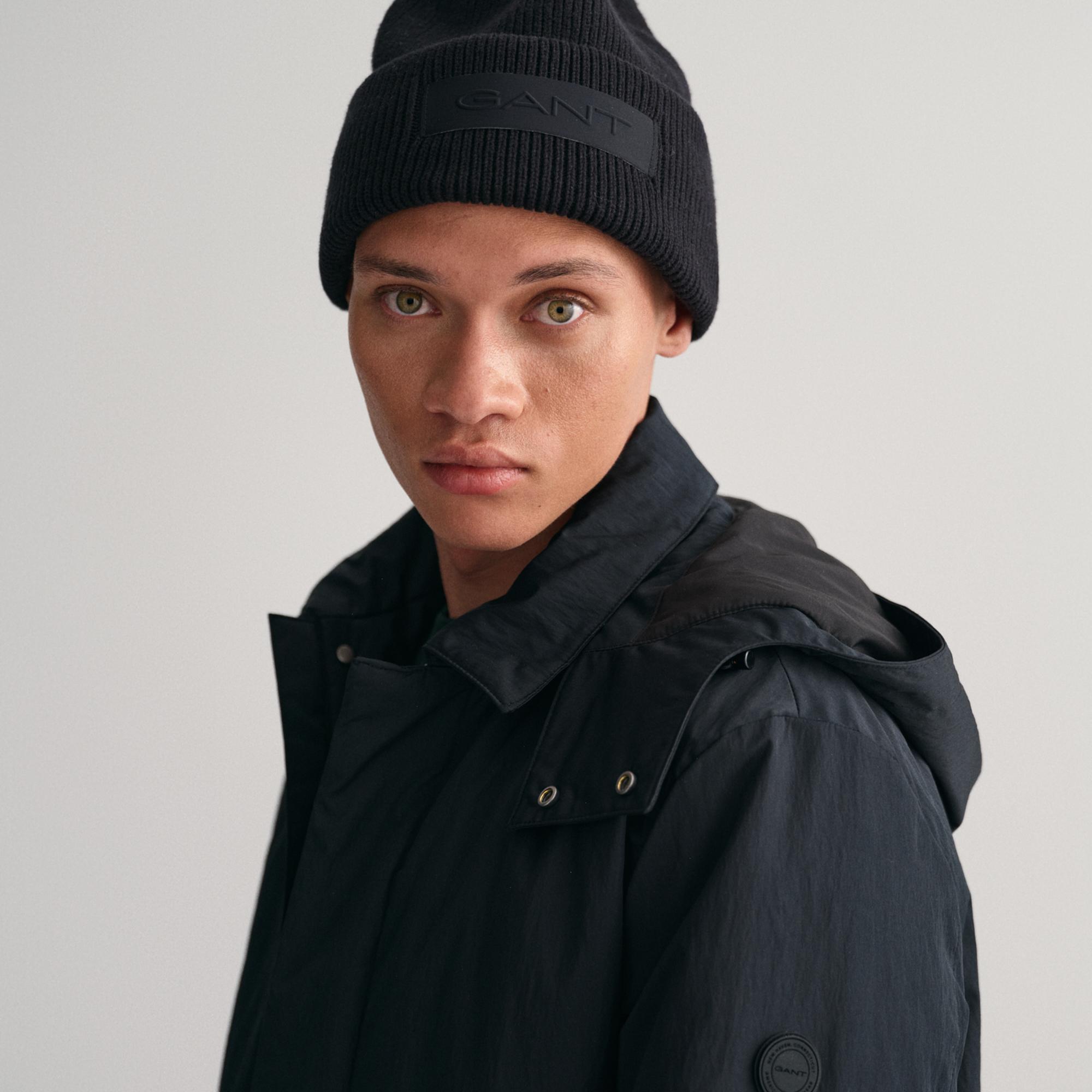 GANT Erkek Siyah Kapüşonlu Mont