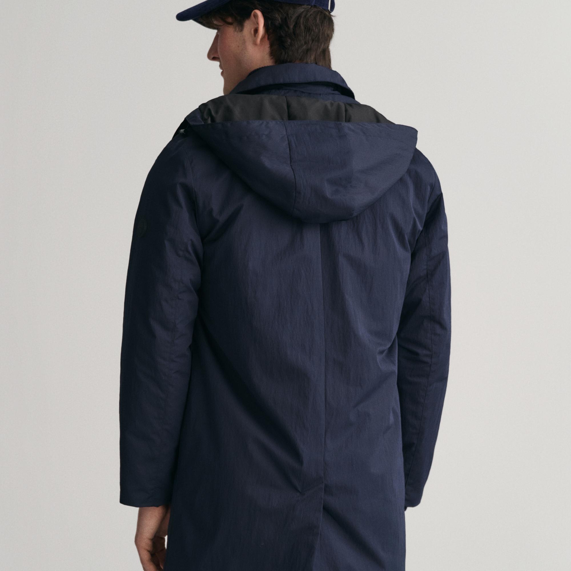 GANT Erkek Lacivert Kapüşonlu Mont