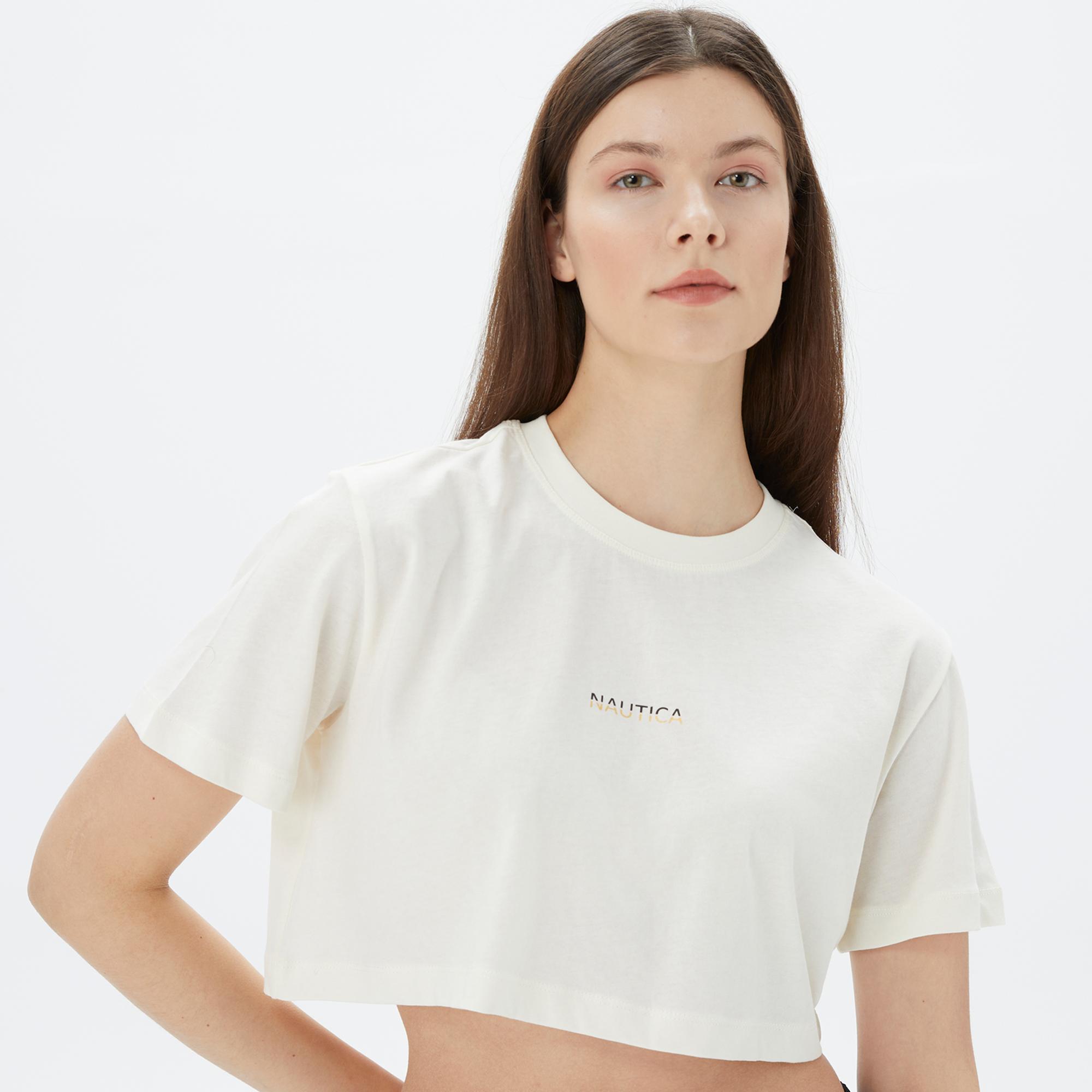 Nautica Kadın Krem T-Shirt