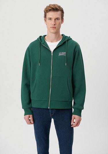  Mavi Mavi Logo Baskılı Kapüşonlu Yeşil Sweatshirt 0611715-71874