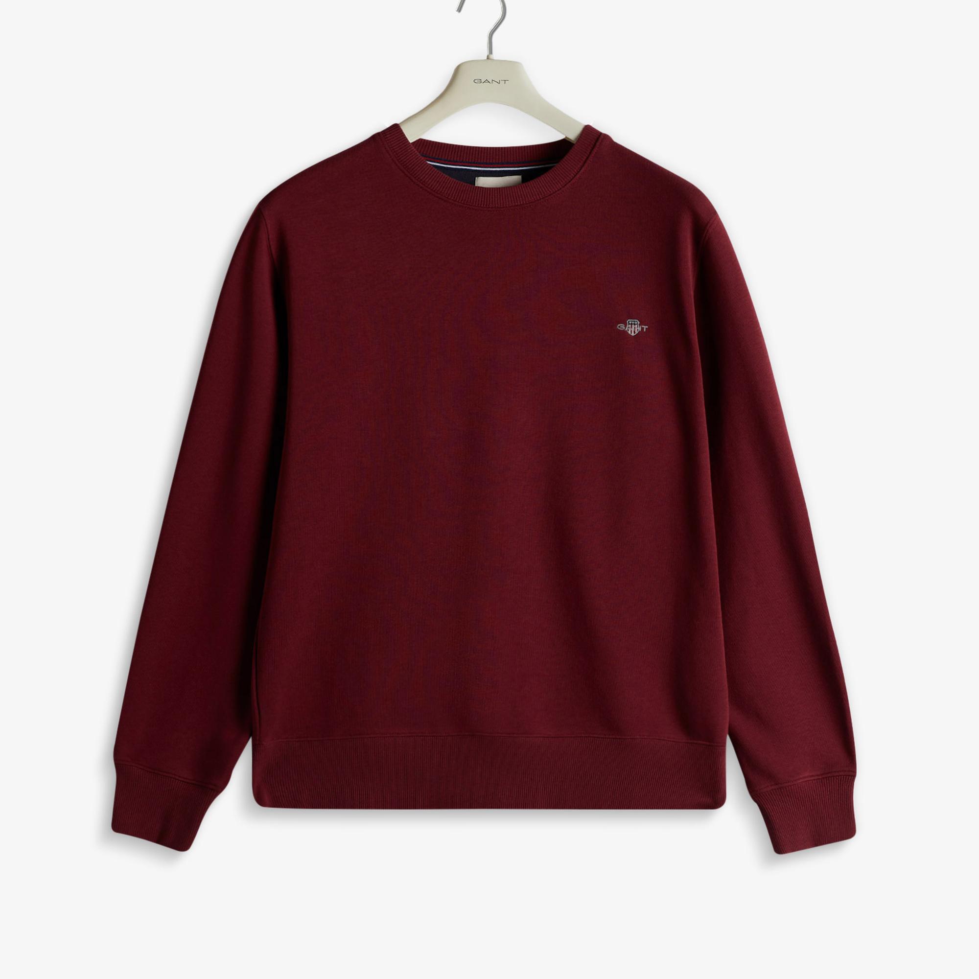 GANT Erkek Bordo Regular Fit Bisiklet Yaka Sweatshirt