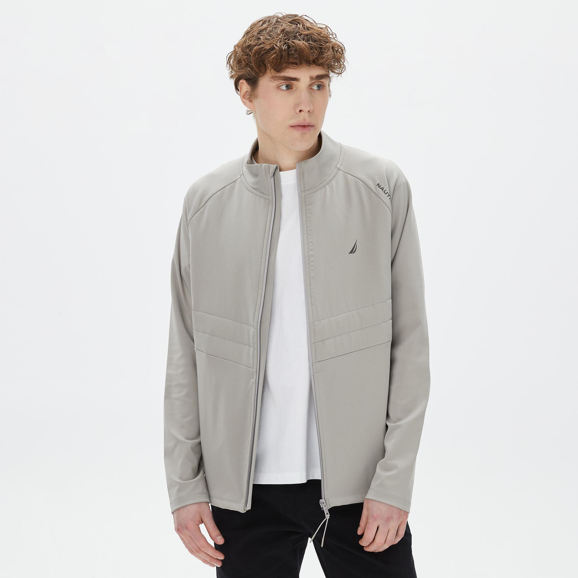 Nautica Erkek Gri Standart Fit Dik Yakalı Sweatshirt