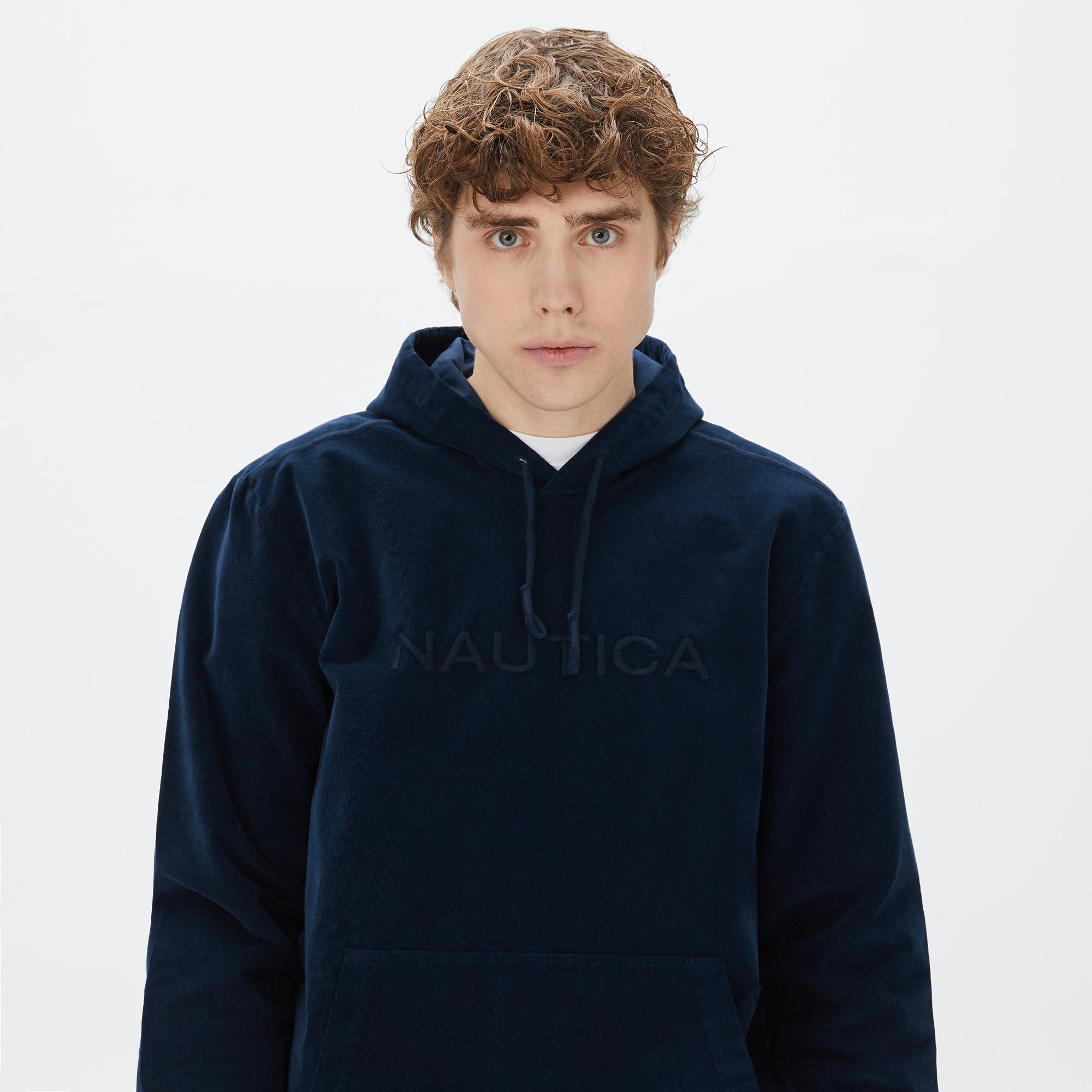 Nautica Erkek Lacivert Standart Fit Kapüşonlu Sweatshirt