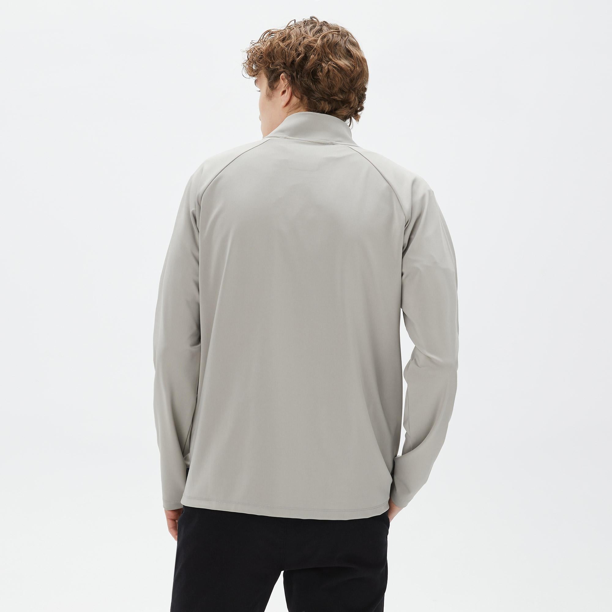 Nautica Erkek Gri Standart Fit Dik Yakalı Sweatshirt