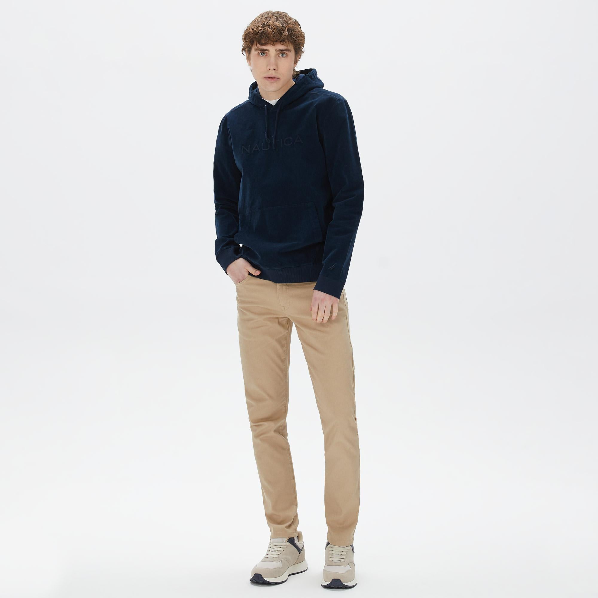 Nautica Erkek Lacivert Standart Fit Kapüşonlu Sweatshirt