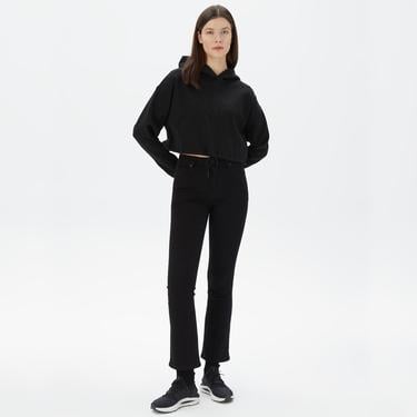  Calvin Klein Jeans Embossed Monologo Kadın Siyah Sweatshirt